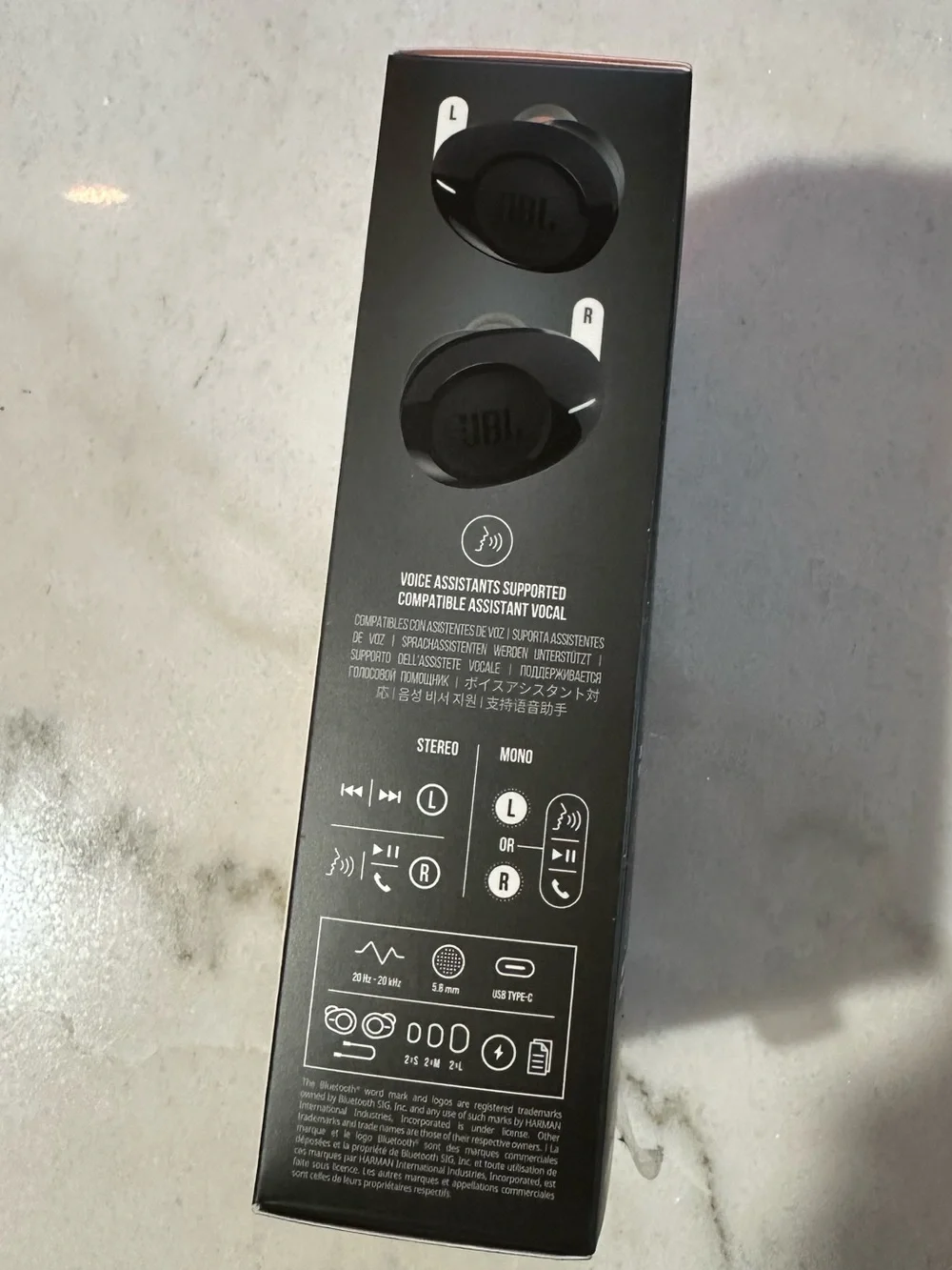 JBL Tune 125TWS True Wireless Earbuds - Black with Orange Tips